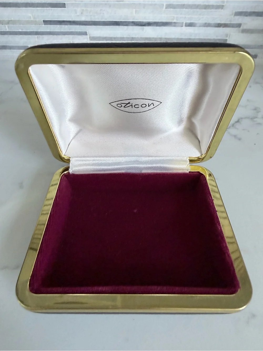 Vintage 1970’s Denmark Velvet Lined Hearing aid box Jewelry Storage Case